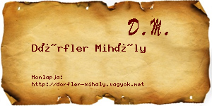 Dörfler Mihály névjegykártya