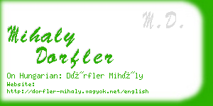 mihaly dorfler business card